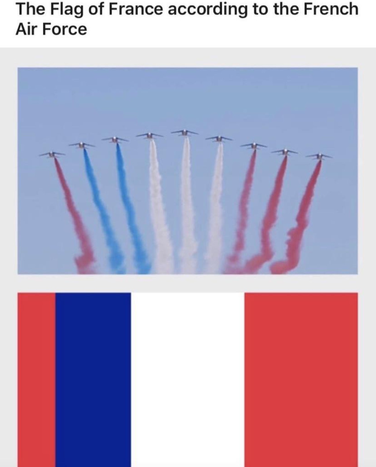 french air force flag - The Flag of France according to the French Air Force